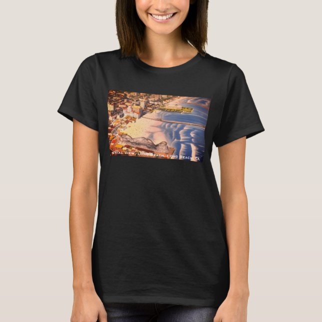 Camiseta Clássico Retro Long Beach (Cidade Costeira da Cali (Frente)