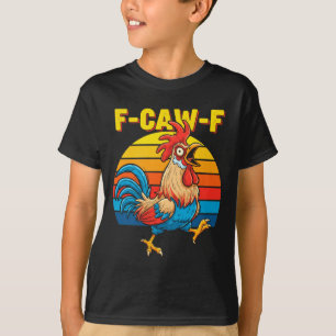 Camiseta Clássico retrô piada galo cacareja galinha F Awk F