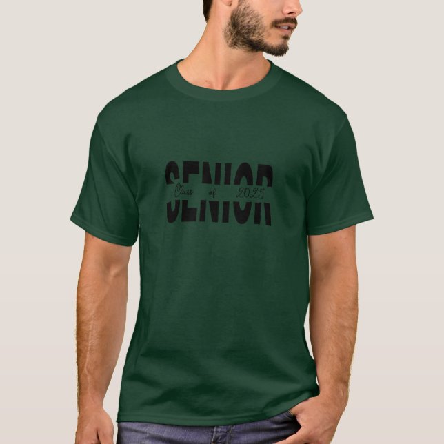 Camiseta Clássico Senior personalizado preto (Frente)