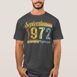 Camiseta Clássico setembro de 1972 Feliz 49º Bday Arts Orig