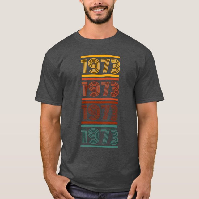 Camiseta Clássico Vintage 1973 retrô (Frente)