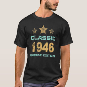 Camiseta Clássico Vintage, de 76 anos, Edition 1946, 76° an