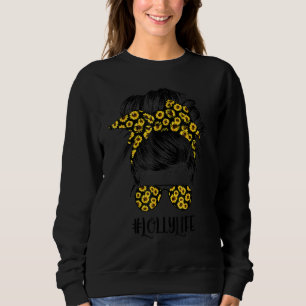 Camiseta Classy Lolly Life Messy Hair Bun Sunflower Mãe'