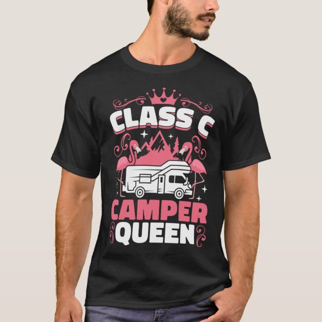Camiseta Classy RV Class C Camper Queen Campside Camping Wo (Frente)
