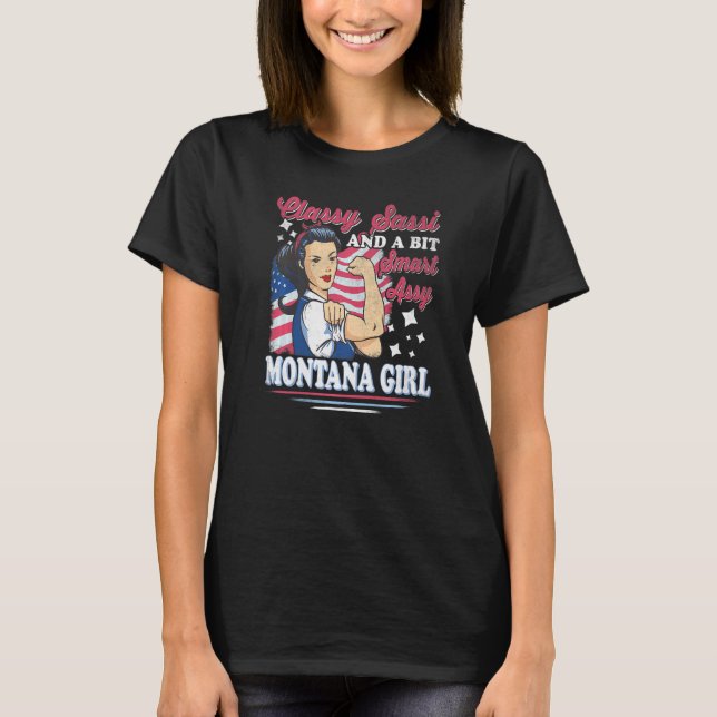 Camiseta Classy Sassi E Um Pouco Inteligente Rapariga De Mo (Frente)