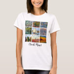 Camiseta Claude Monet Collage Impressão de Arte Personaliza<br><div class="desc">Mergulhe na beleza das obras mais icônicas de Claude Monet com esta impressionante colagem das suas famosas pinturas, lindamente misturadas num design mesmerizador. Este Monet Masterpart Collage permite que você desfrute da elegância de sua arte enquanto adiciona um toque pessoal, incluindo sua própria citação ou nome personalizado. Perfeito como presente...</div>