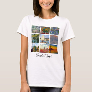 Camiseta Claude Monet Collage Impressão de Arte Personaliza