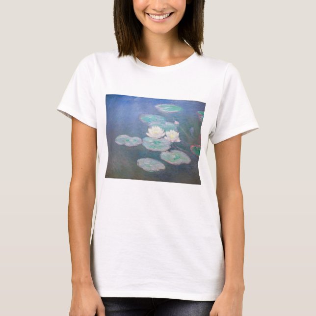 Camiseta Claude Monet - Lírios De Água, Efeito Da Noite (Frente)