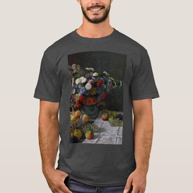 Camiseta Claude Monet - Natureza-Morta com Flores e Frutas (Frente)