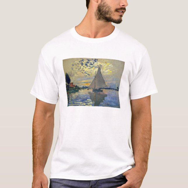 Camiseta Claude Monet - Navio de vela no Le Petit-Gennevill (Frente)