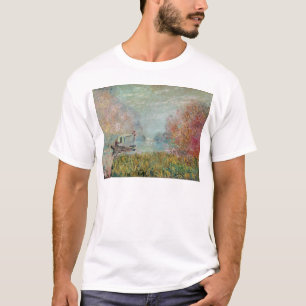 Camiseta Claude Monet o estúdio do barco no Seine, 1875