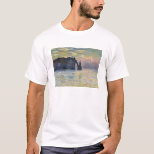 Camiseta Claude Monet - O Penhasco, Etretat, Pôr do Sol