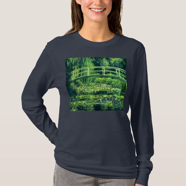 Camiseta Claude Monet: Ponte sobre uma lagoa de lírios de (Frente)