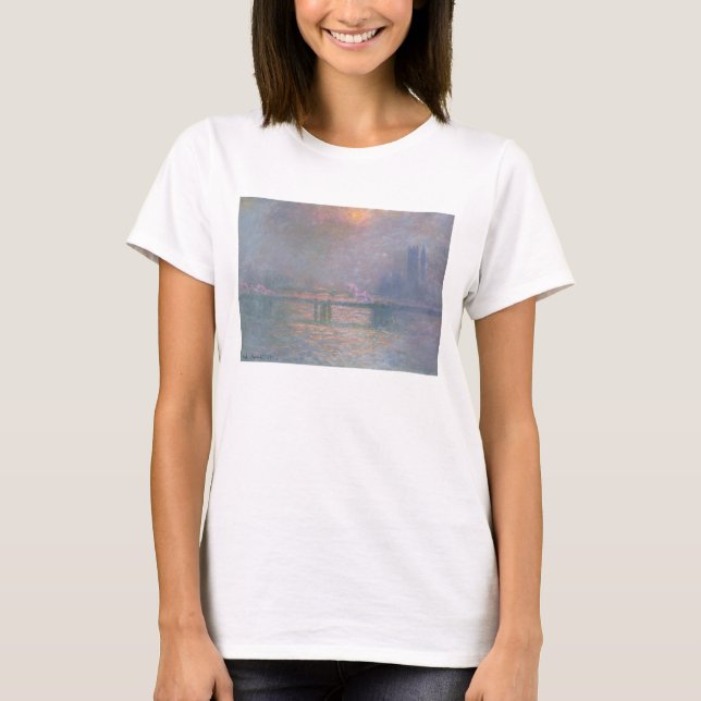 Camiseta Claude Monet | Tâmisas com Cruz de Charing (Frente)