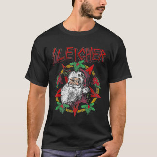 Camiseta Claus Natal Claus de Metal Pesado Mais Leitura Cl