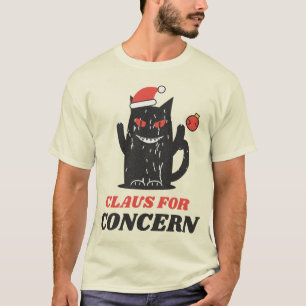 Camiseta Claus para Preocupação Gato de Natal Engraçado