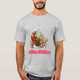 Camiseta Cláusula Santa espalhando o amor pela paz no Natal