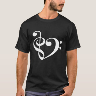 Camiseta Clave de Sol Clave de Fá Coração Musical Músico Ca