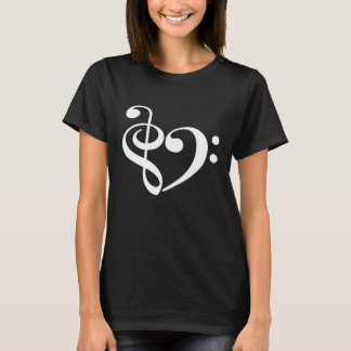 Camiseta Clave de Sol Clave de Fá Coração Musical Músico Ca