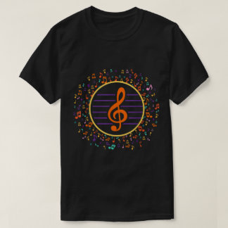 Camiseta Clave de Sol Colorida | Arte de Nota Musical Vibra