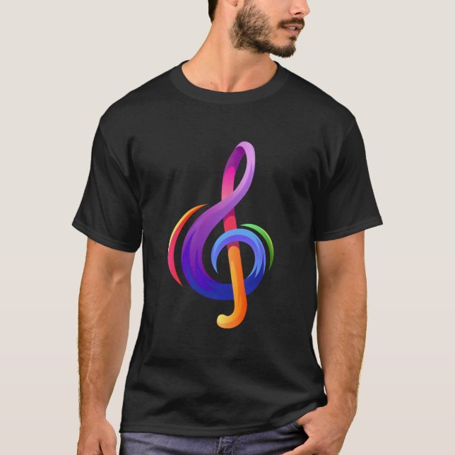 Camiseta Clave de Sol Musical Notas Musicais Clave de Sol (Frente)