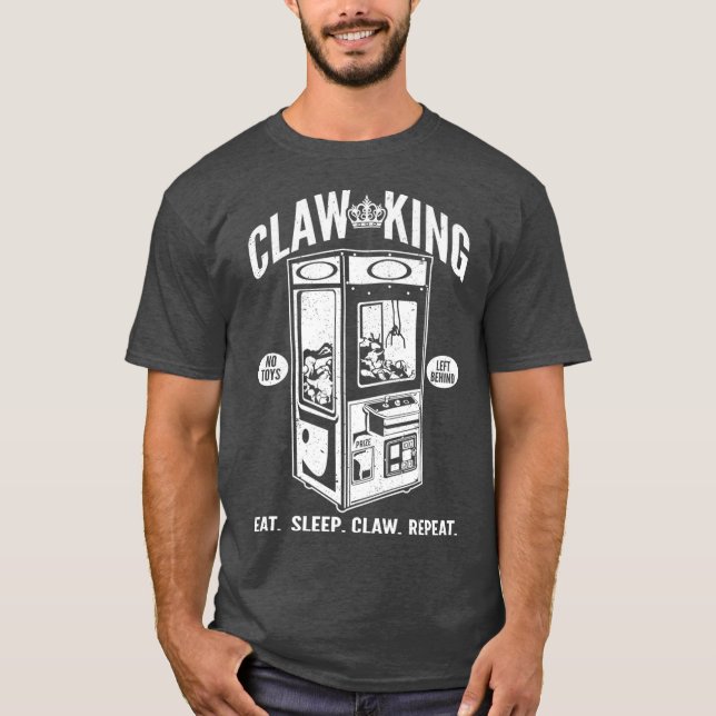 Camiseta Claw Machine King Arcade Gamer Eat Sleep Claw (Frente)