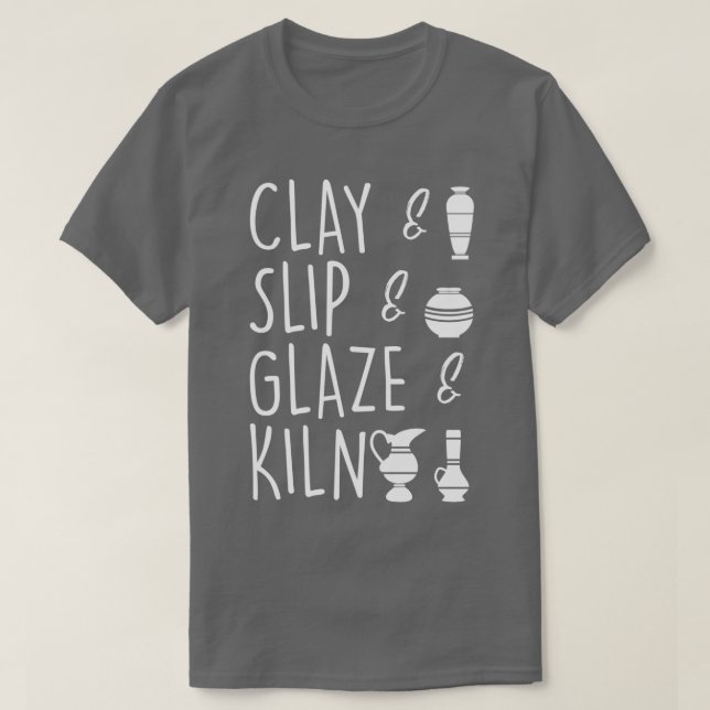 Camiseta Clay Slip Glaze Kiln Pottery Cerâmica (Frente do Design)