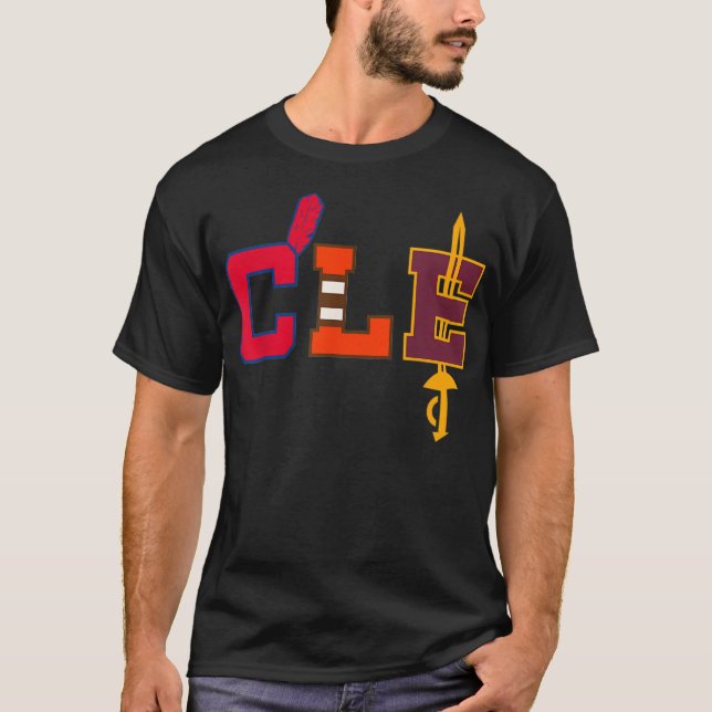 Camiseta Cle Cleveland 216 Futebol de basquete (Frente)