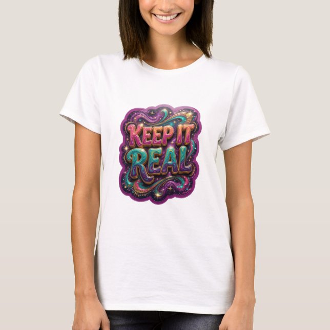 Camiseta Clean Gold KEEP IT REAL Statement (Frente)