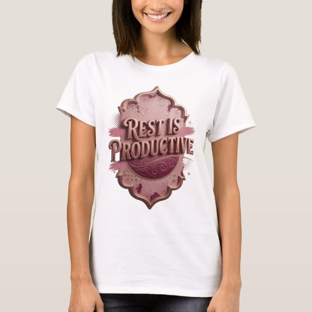 Camiseta Clean Gold REST IS PRODUCTIVE Statement (Frente)