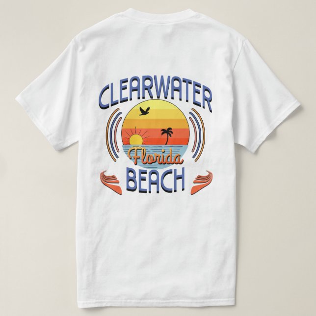 Camiseta Clearwater Beach, Florida (Verso do Design)