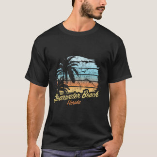 Camiseta Clearwater Beach Florida - Palm Tree Sunset