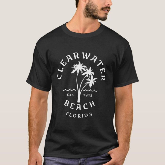 Camiseta Clearwater Beach Original Florida Palm Tree (Frente)
