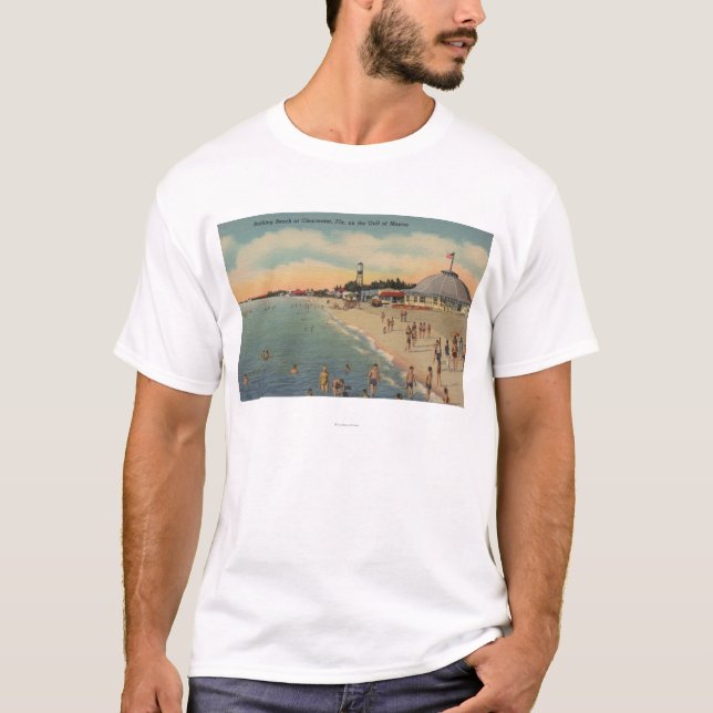 Camiseta Clearwater, FL - nadadores & Sunbathers na praia (Frente)