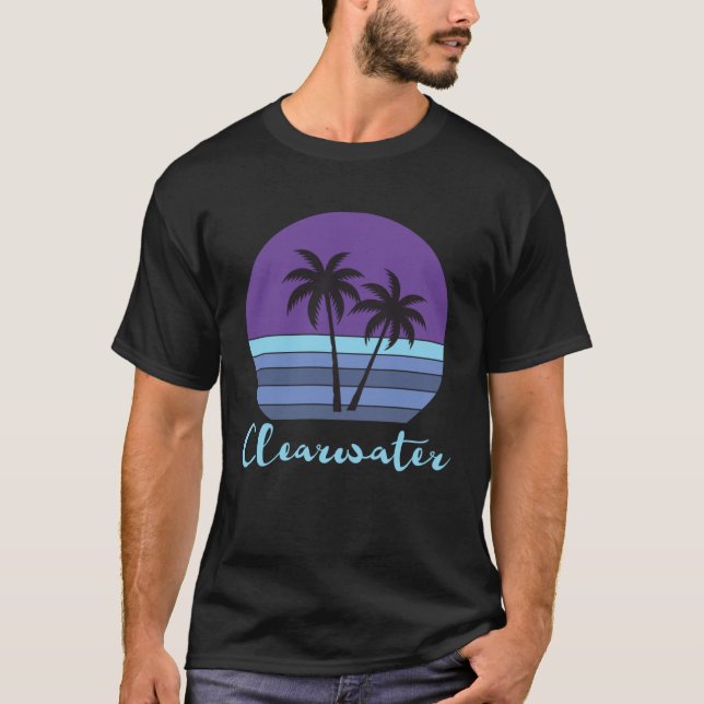 Camiseta Clearwater Florida Beach Tropical Palm Tree Group (Frente)