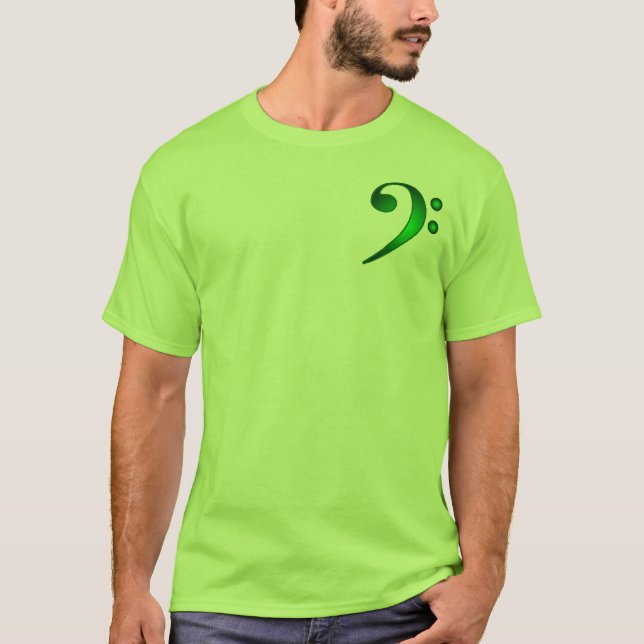 Camiseta Clef baixo verde metálico (Frente)
