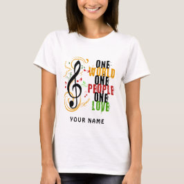 Camiseta Clef da música de 04 reggaes