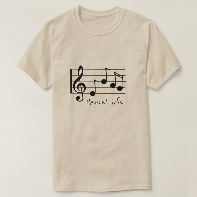 Camiseta Clef de triplo musical das notas musicais do (Frente do Design)