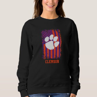 Camiseta Clemson Tigers Patriotic Retro American Flag