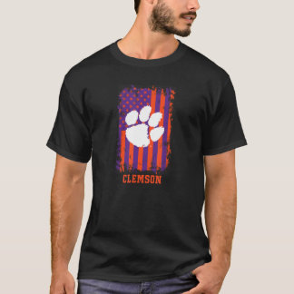 Camiseta Clemson Tigers Patriotic Retro American Flag