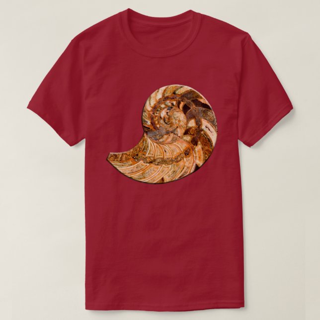 Camiseta Cleoniceras Cleon Ammonite Fóssil (Frente do Design)