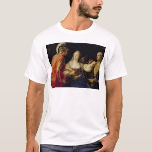Camiseta Cleopatra que mostra a Octavius o busto de Julius
