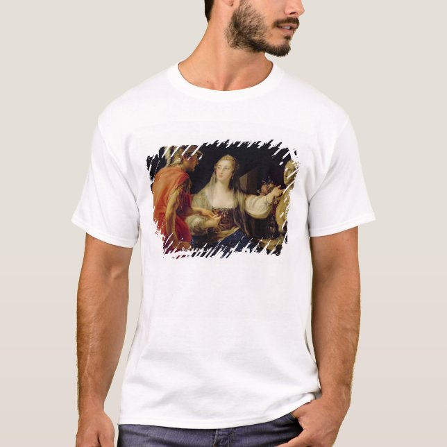 Camiseta Cleopatra que mostra a Octavius o busto de Julius (Frente)