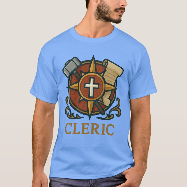 Camiseta Cleric — Fé e Cura Divina (Frente)