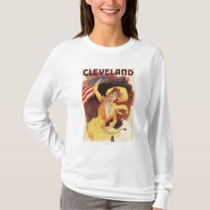 Camiseta Cleveland Bicycles a menina americana no amarelo