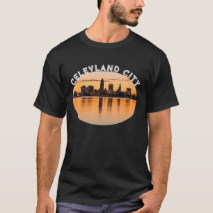 Camiseta Cleveland City sunset skyline