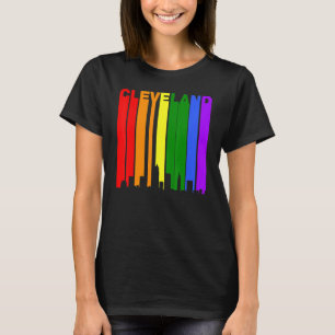 Camiseta Cleveland Ohio Lgbtq Orgulho gay Rainbow Skyline