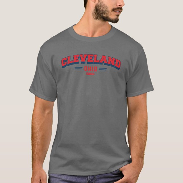 Camiseta Cleveland Ohio State Retro Vintage se aflita (Frente)
