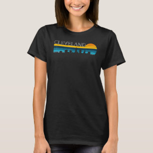 Camiseta Cleveland Skyline Vintage Retro Sunset Cleveland