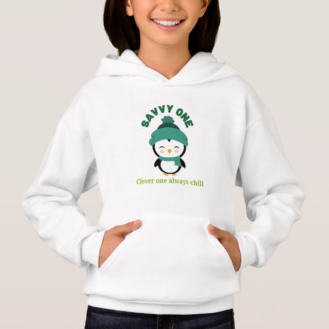 Camiseta Clever One Always Chill Penguin Hoodie | Cool Kids (Frente)
